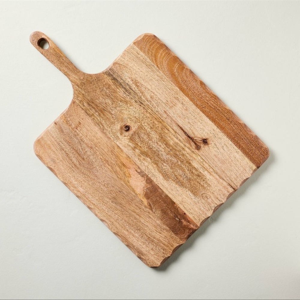 Hearth & Hand Carved Edge Square Wood Serving Board